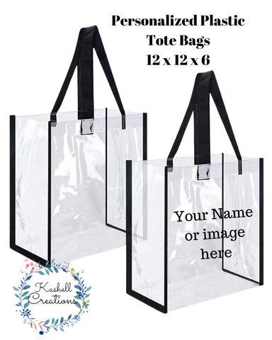 Personalized 12 x 12 Plastic Tote Bag