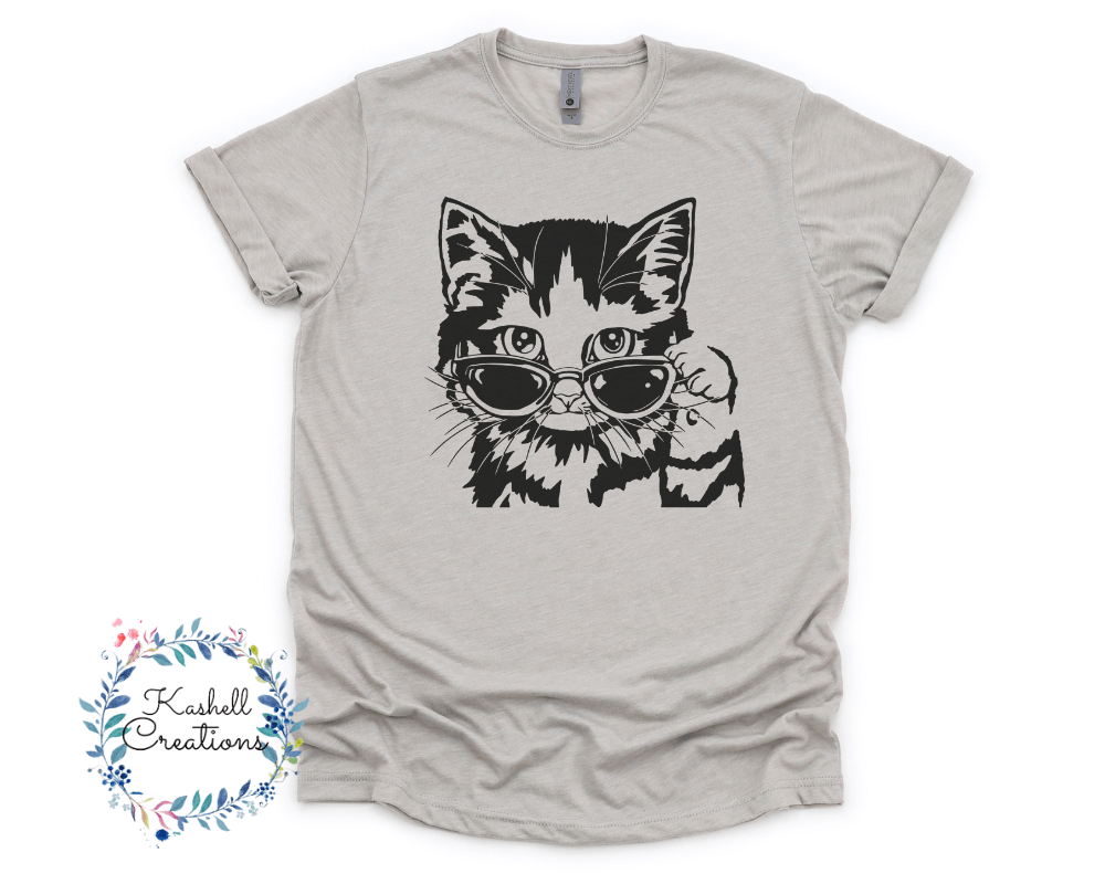 Cat with Glasses T Shirt