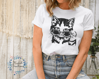 Cat with Glasses T Shirt