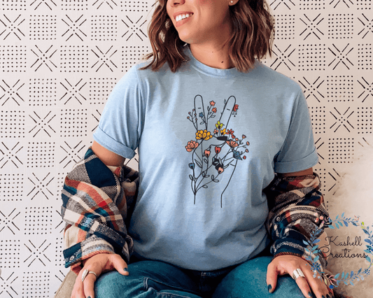 Flower Peace T-Shirt - Kashell Creations